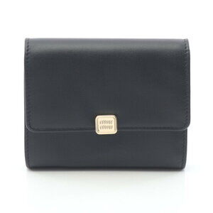 Miu Miu Softy Tri fold Wallet Leather Black
